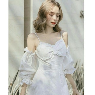 Đầm nơ trễ vai dễ thương