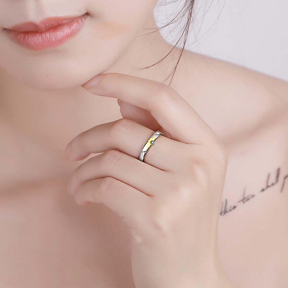 Nhẫn Cặp 26Eddie Hình Mặt Trăng Lãng Mạn Phong Cách Hàn Quốc