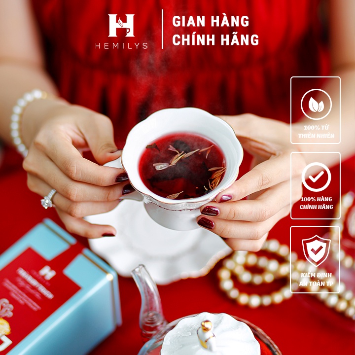 Trà Thảo Mộc Bổ Sung Vitamin Đẹp Da Thanh Lọc An Thần Ngủ Ngon Đẹp Dáng Ruby Touch Hemilys Tea 20 túi lọc