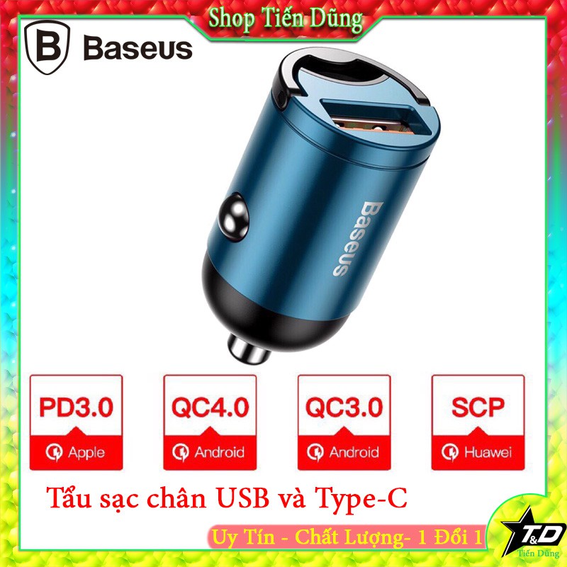 Tẩu sạc nhanh xe hơi Baseus QC4.0 USB 3.0 hỗ trợ tối đa 30W dòng 5A