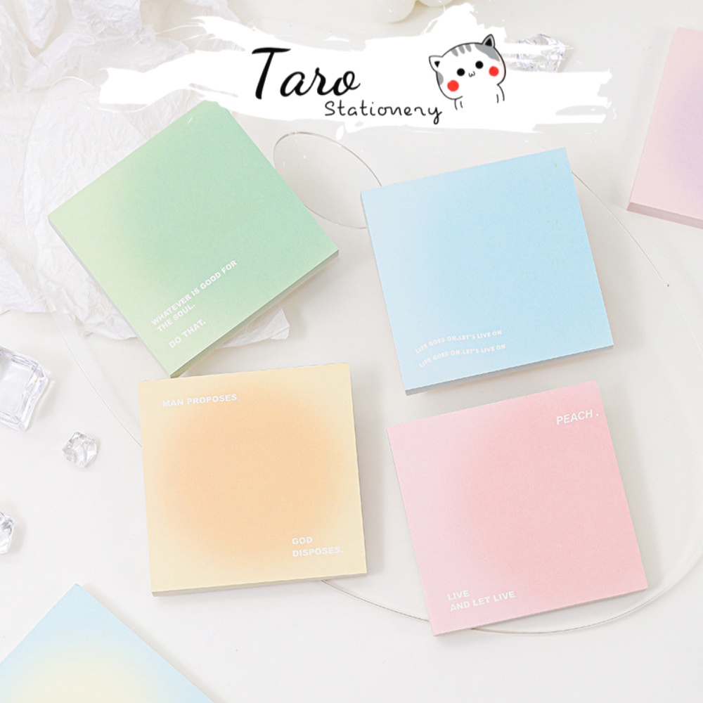 Set 50 giấy note ghi chú mini màu gradient dễ thương N07 Taro Stationery