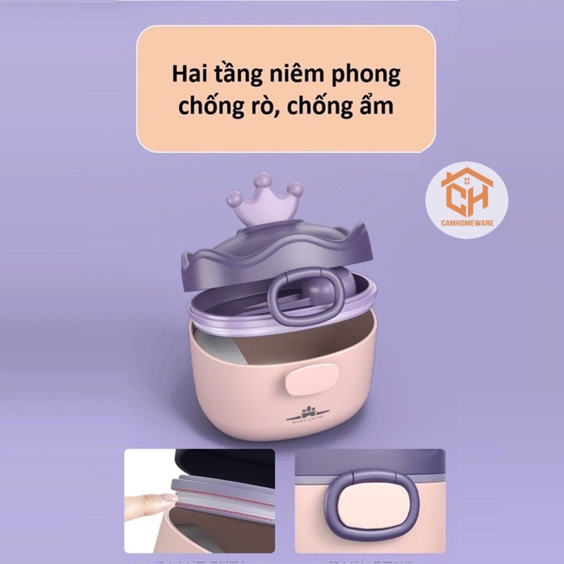 Hộp Đựng Sữa Bột Cho Bé Hình Vương Miện Baby Crown 230g Cam Homeware