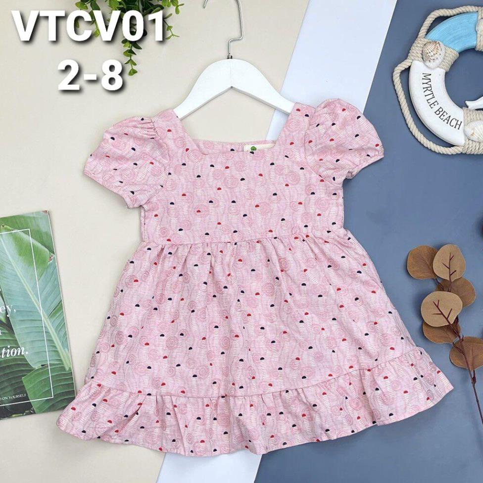 Váy litibaby cho bé gái thô cổ vuông 2/8