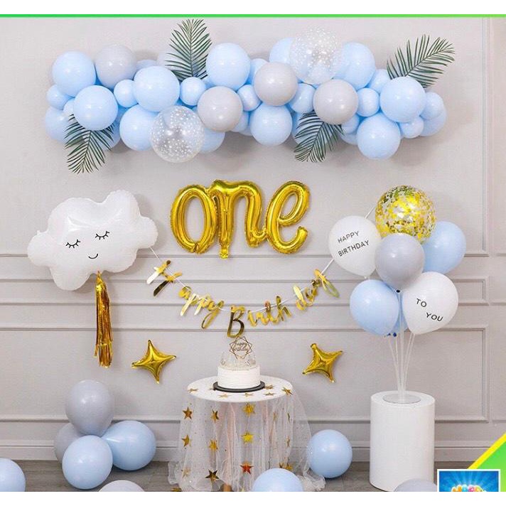[Ảnh thật] Set trang trí sinh nhật theo concept dễ thương cho bé trai và gái TẶNG KÈM bơm bóng, keo dán tùy combo