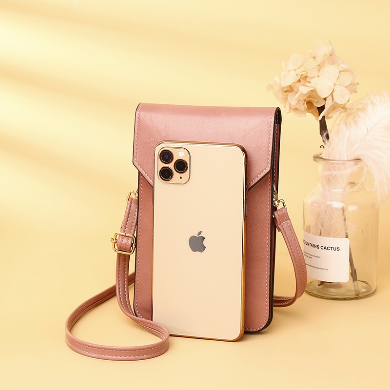 Túi Đeo Vai Mini Đựng Điện Thoại Có Thể Chạm Màn Hình Cảm Ứng Xinh Xắn Cho Nữ