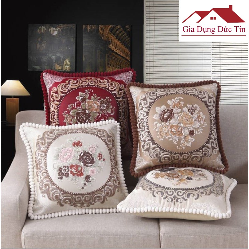 Vỏ gối vuông tựa Tây Âu sang trọng 45cmx45cm.