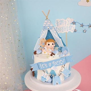 Set que cắm trang trí bánh lều giấy