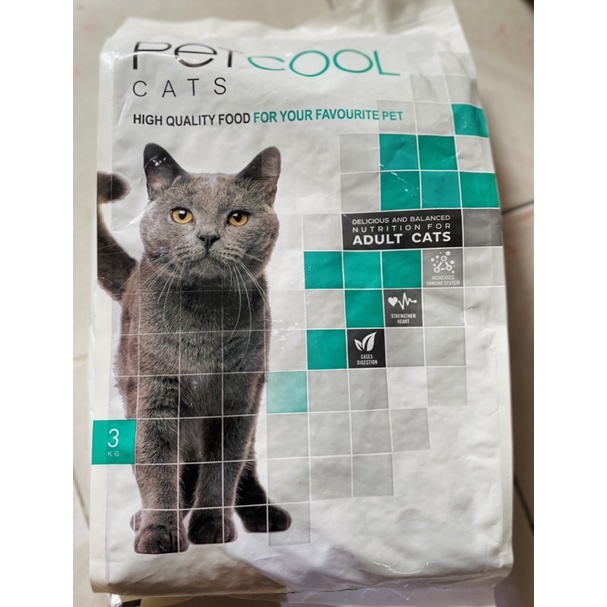 PET COOL 3Kg - Thức ăn hạt cho mèo mọi lứa tuổi cao cấp từ Thổ Nhĩ Kỳ
