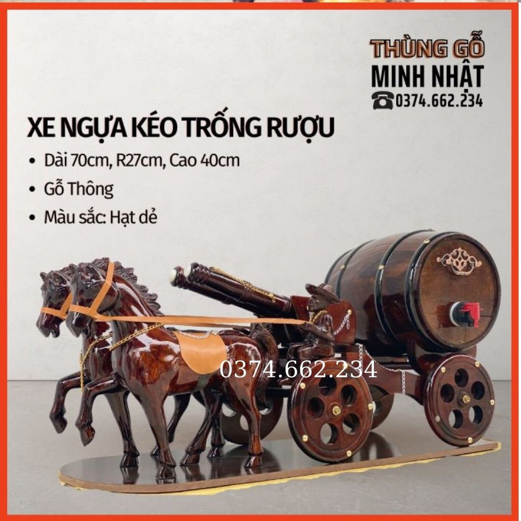 Xe Ngựa Kéo Phao Đôi, xe ngưa kéo trống rươu-cam kết hàng chất lượng loại 1