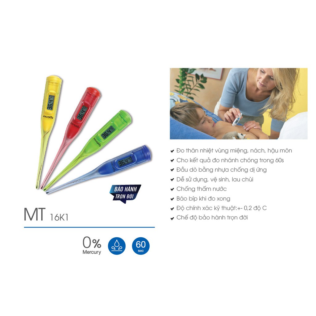 Nhiệt kế điện tử Microlife MT16K1 dạng bút, nhỏ gọn, tiện lợi - Minh Tiến Phát