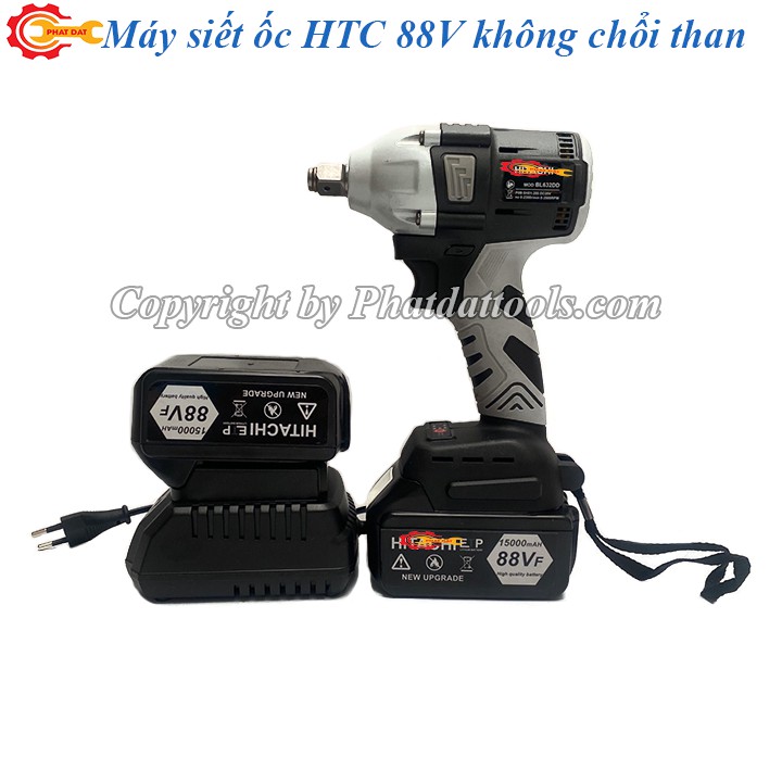 Máy siết bulong dùng pin Hitachi-2 Pin khủng 10 cell-Tặng kèm đầu chuyển vặn ốc sang vặn vít-Bảo hành 6 tháng