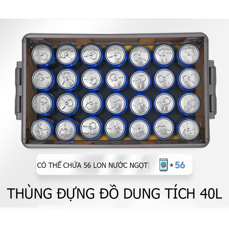 Thùng đựng đồ đa năng gấp gọn để cốp xe ô tô cao cấp dung tích 40 lít