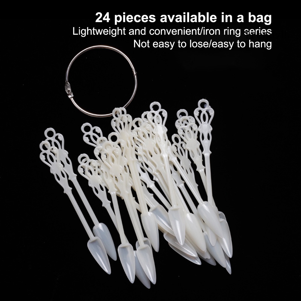 Set 24 Móng Tay Giả Trong Suốt Có Khóa Cài Hình Quạt Luyện Tập Làm Móng Nghệ Thuật