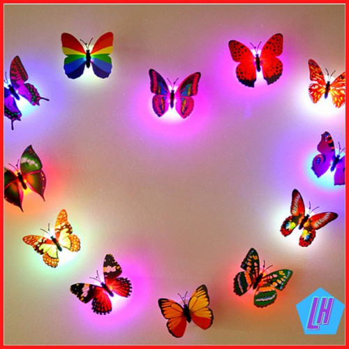 (Sale)Đèn ngủ hình bướm phát sáng trong đêm ánh sáng đầy màu sắc LED phòng ngủ  tiết kiệm năng lượng trang trí phòng ngủ