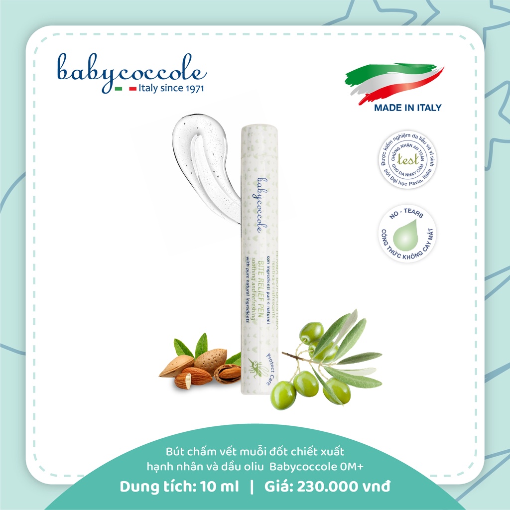 Bút Chấm vết Muỗi Đốt Babycoccole 0M+ Chiết xuất Hạnh Nhân và Dầu oliu 10ml - Hàng chính hãng