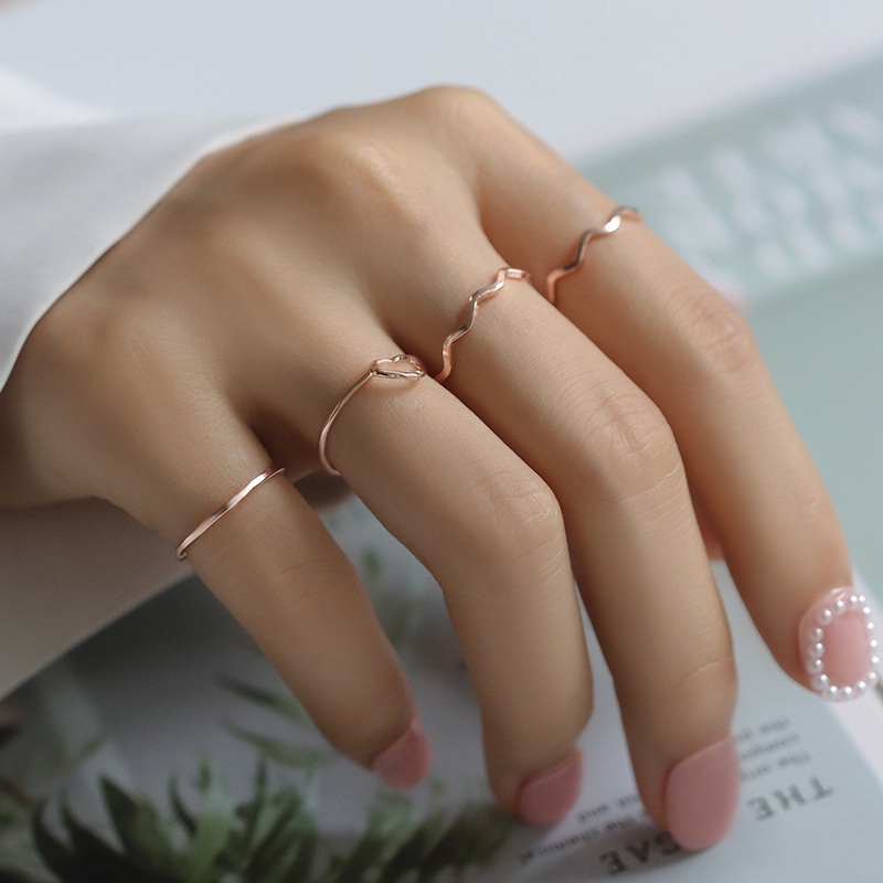 Bộ Nhẫn Thời Trang Đơn Giản Cho Nữ YR