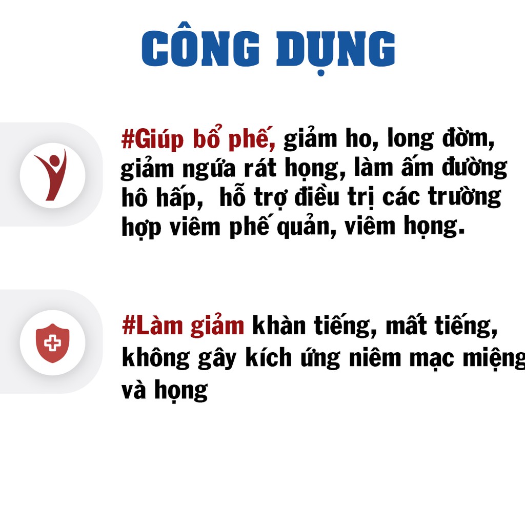 Viên ngậm ho Thông Phế Hadiphar hỗ trợ giảm ho, làm ấm đường hô hấp vỉ 8 viên