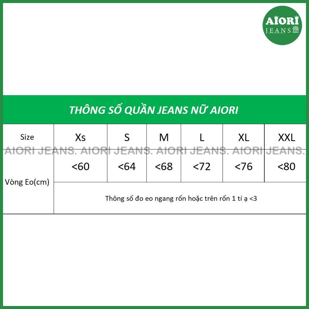Quần Jeans Nữ Ống Rộng Aiori Cạp Cao Lưng Kiểu Khoét Eo Màu Trắng_Mã 3345