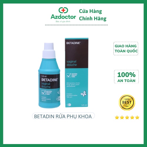 BETADINE Phụ Khoa chai 125ml Làm sạch âm đạo trước khi phẫu thuật và phòng ngừa nấm ngứa