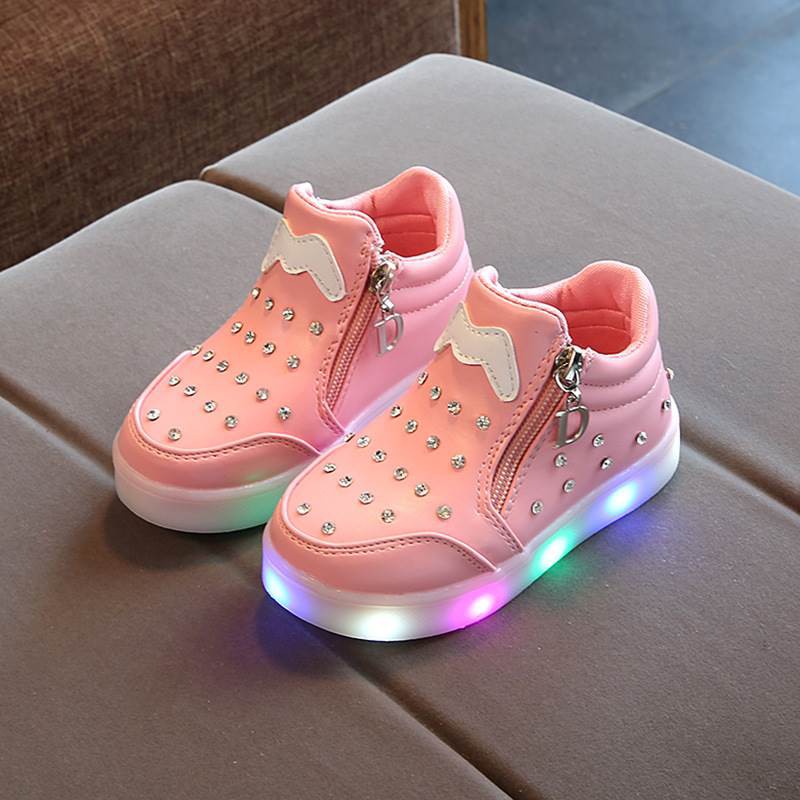 Giày lười có đèn LED lấp lánh dễ thương cho bé