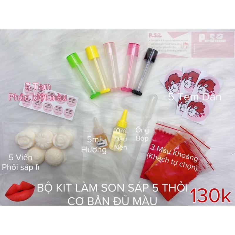 BỘ KIT LÀM SON SÁP CƠ BẢN HANDMADE.