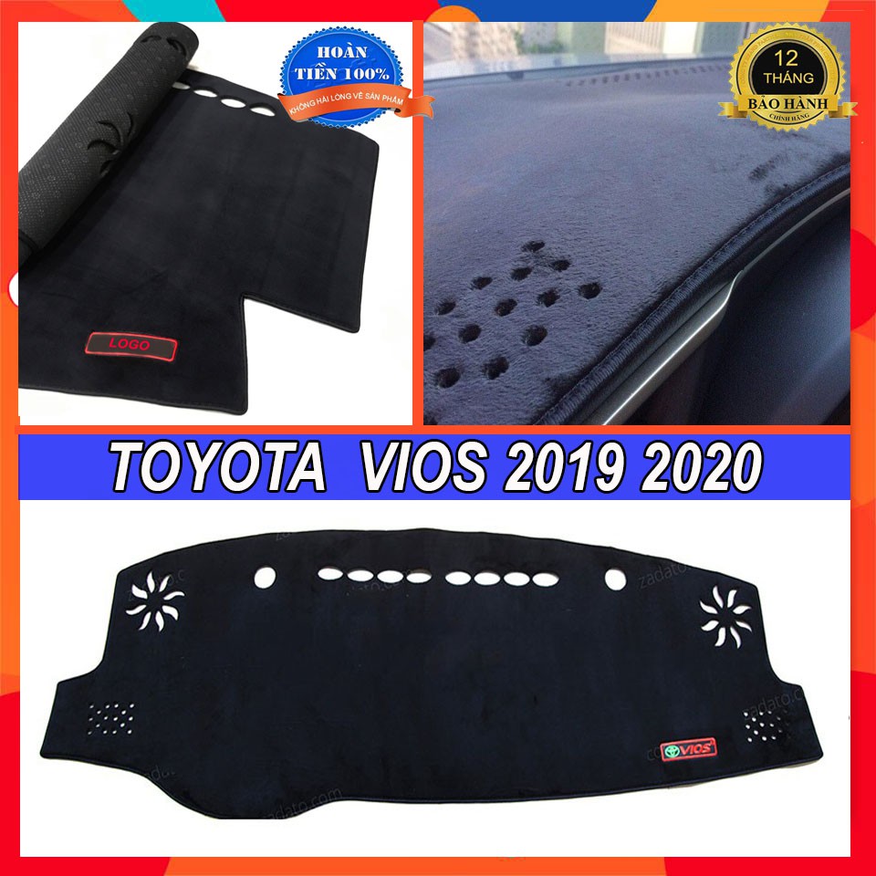 Thảm Taplo Xe Vios đời 2019-2020 Mẫu Nhung Lông Cừu, Mặt Dưới có Chống Trượt