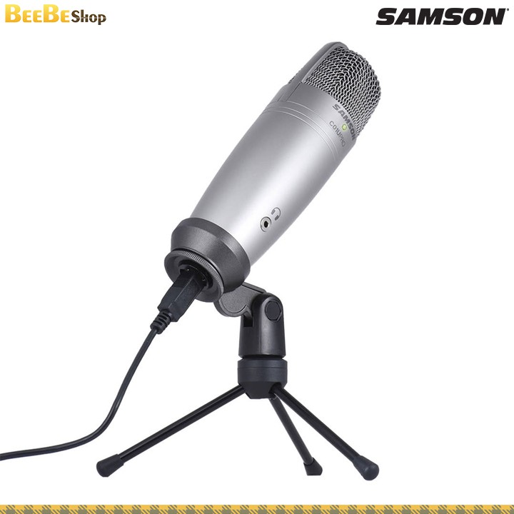 SAMSON C01u Pro - Micro USB Thu Âm Chuyên Nghiệp, Tích Cổng Tai Nghe Kiểm Âm, Có Chân Đế Và Cáp USB
