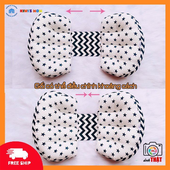 GỐI ĐỠ BỤNG BẦU CÁNH TIÊN CAO CẤP - Điều chỉnh được khoảng cách, vải cotton Hàn Quốc