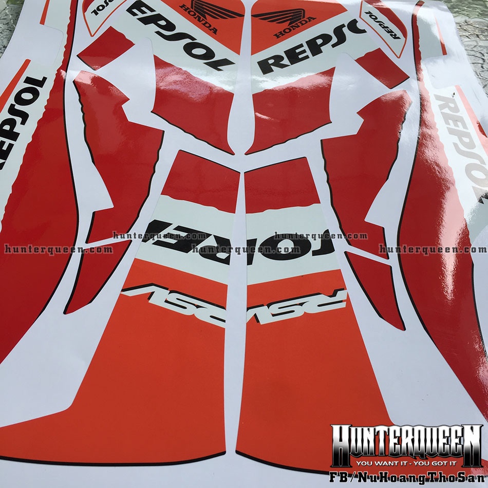 Tem rời dán xe WAVE RSX 2008 đỏ đen. Chất liệu decal cao cấp không bay màu