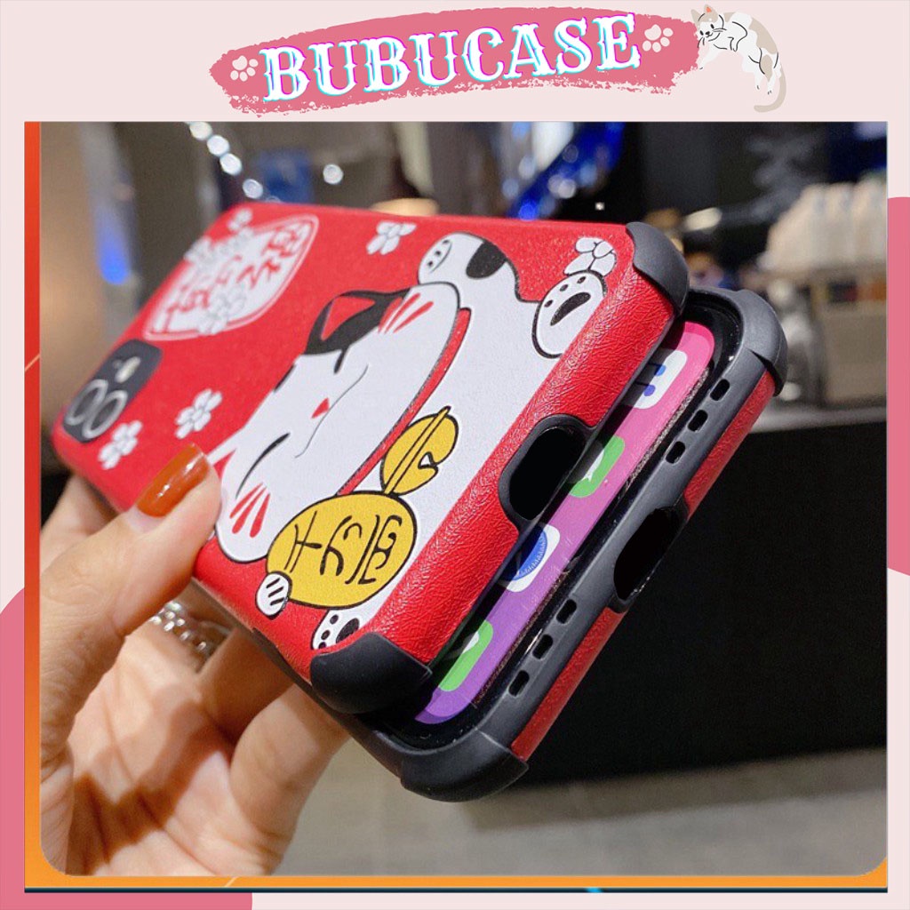 Ốp lưng Iphone cho 12/12mini/ 12pro/12promax - Họa tiết mèo thần tài màu đỏ mang lại mai mắn mang tài lộc