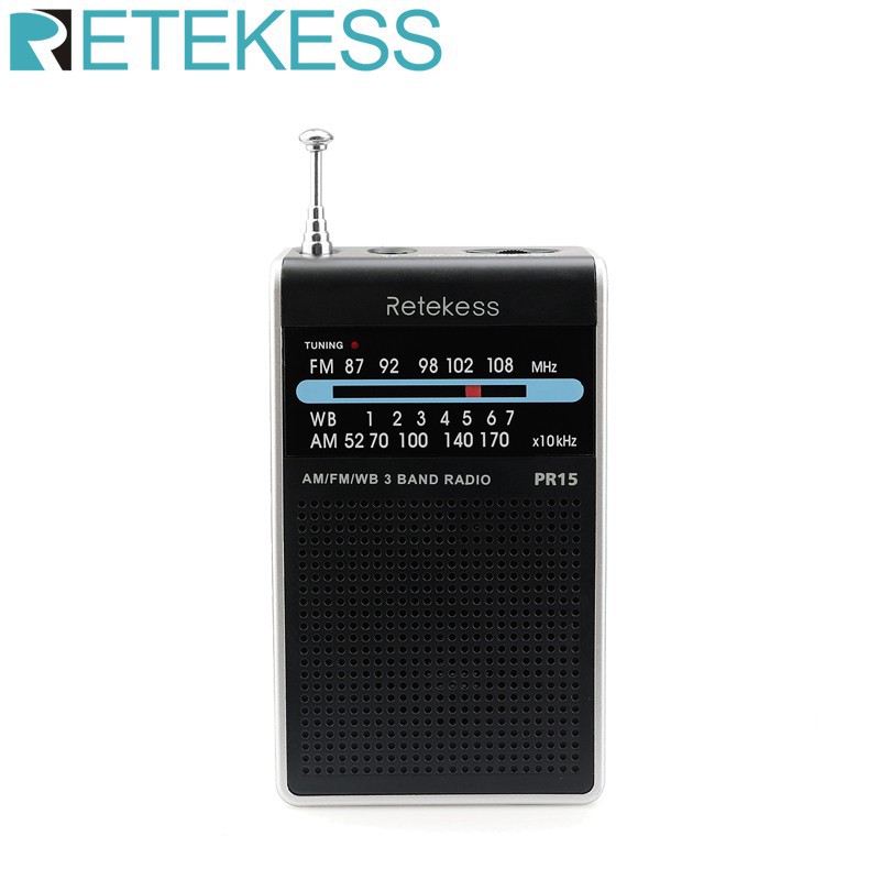 Đầu Máy Radio Retekess PR15 FM AM NOAA Kiểu Dáng Mini Cầm Tay Có Cảnh Báo Thời Tiết