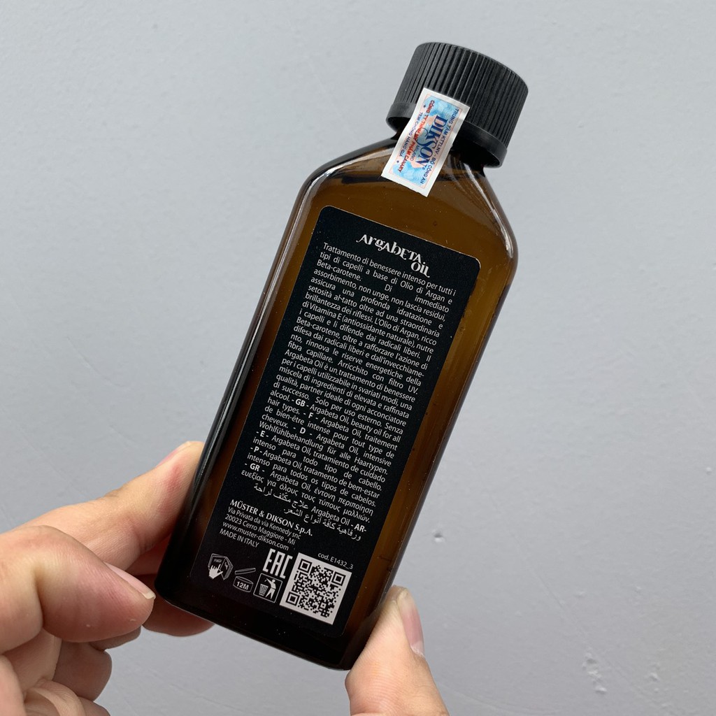 Tinh dầu Dikson Argabeta Oil (Italy) phục hồi tóc hư tổn 100ml ( New 2021 )