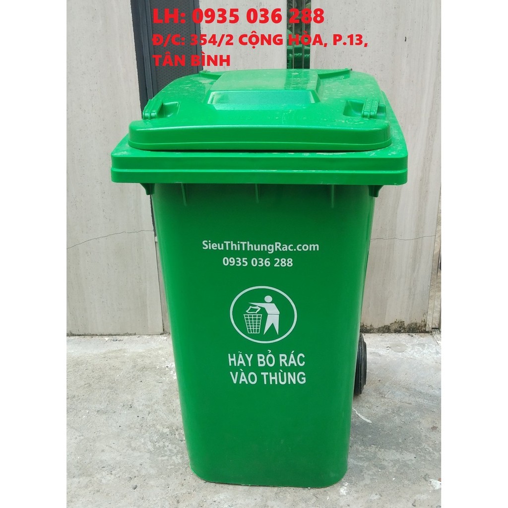 Thùng rác công cộng, Thùng rác môi trường, Thùng rác nhựa HDPE 240 Lít - KHO HÀNG THÙNG RÁC GIÁ SĨ LẺ TẠI TP. HCM