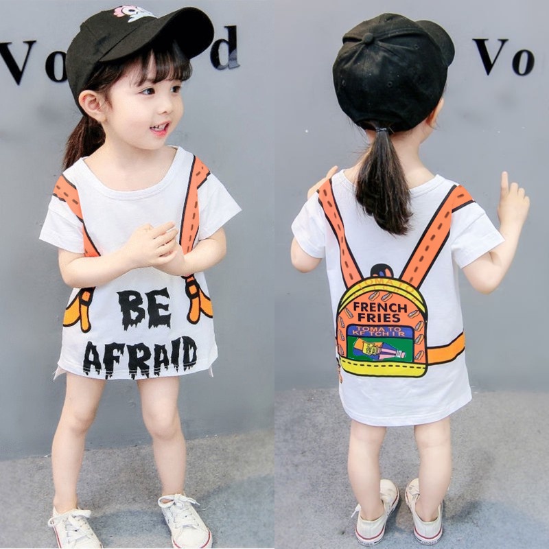 Áo thun  in hoạt hình thời trang phong cách mùa hè kiểu Hàn đáng yêu cho bé gái 1-7 tuổi