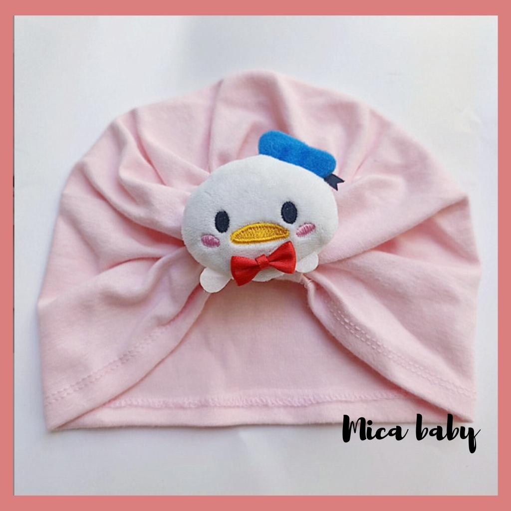 Mũ turban cho bé chất cotton đính hình thú đáng yêu MTB171 Mica baby