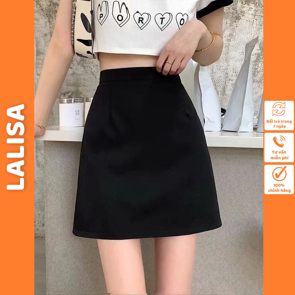 Chân Váy Chữ A Hàn Quốc Cao Cấp Ulzzang Chân Váy Ngắn Lưng Cao Basic Công Sở 3 Màu Trắng Đen Tím LALISA CV002
