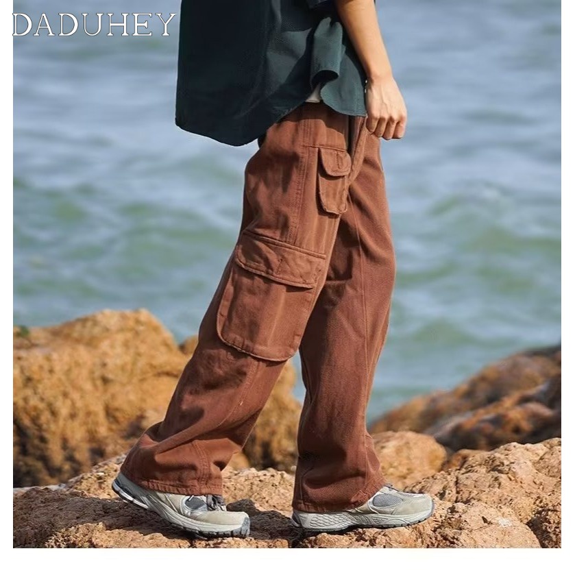 Quần dài nhiều túi ống suông dáng rộng thời trang thu 2022 cho nam