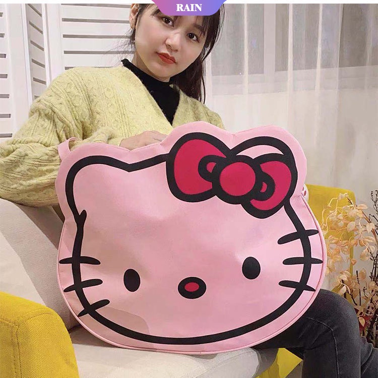 SANRIO Túi Xách Vải Oxford Cỡ Lớn In Hình Hoạt Hình Hello Kitty Thời Trang Cho Nữ