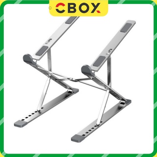 Giá Đỡ Laptop Stand Nhôm 2 Tầng Gấp Gọn Kiêm Đế Tản Nhiệt Máy Tính Macbook Để Bàn Cao Cấp CBOX N8