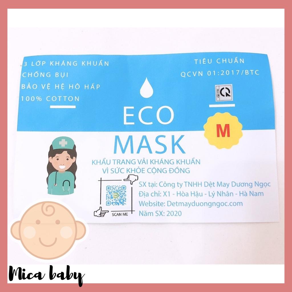 Khẩu trang kháng khuẩn chất cotton dệt kim cao cấp Mica baby