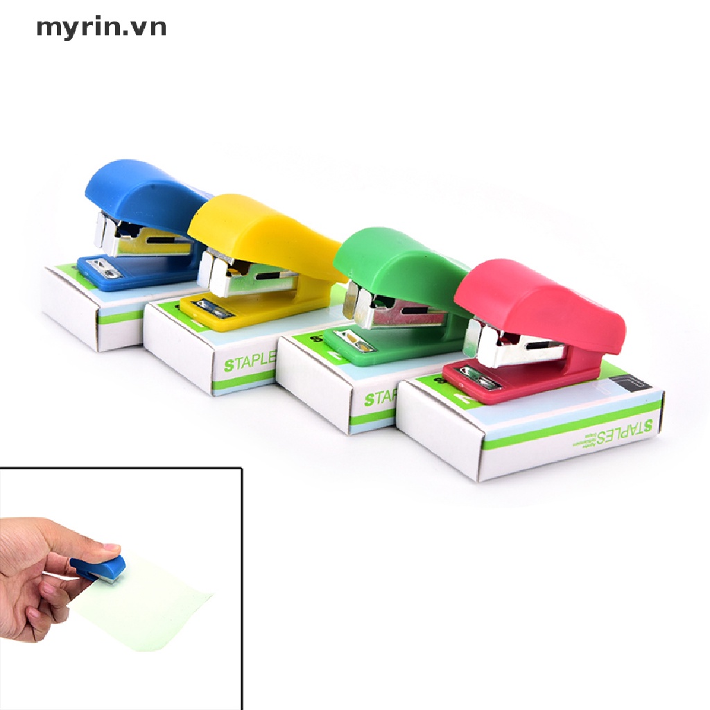 Đồ Bấm Ghim Mini Họa Tiết Hoạt Hình Kèm Đồ Bấm Ghim Tiện Dụng Cho Văn Phòng / Trường Học