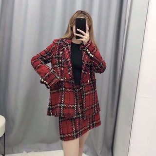 Pass áo dạ tweed đẹp size M (Chỉ có áo ko chân váy)