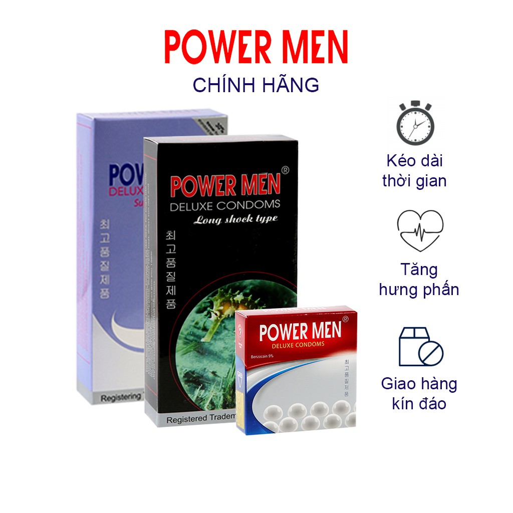 Combo 2 Hộp Bao Cao Su Powermen kéo dài thời gian Hộp 12 chiếc