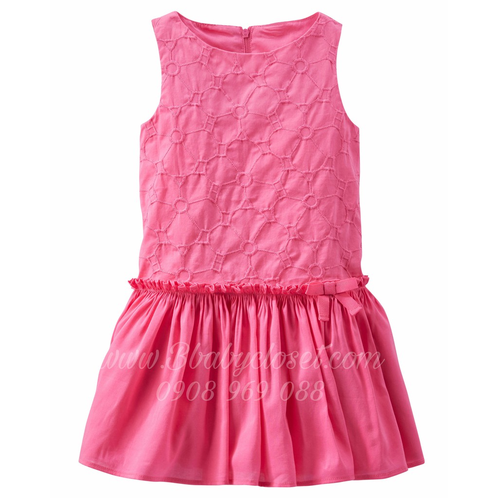 Đầm hồng xếp li (2-5T) Chính Hãng Oshkosh Mỹ