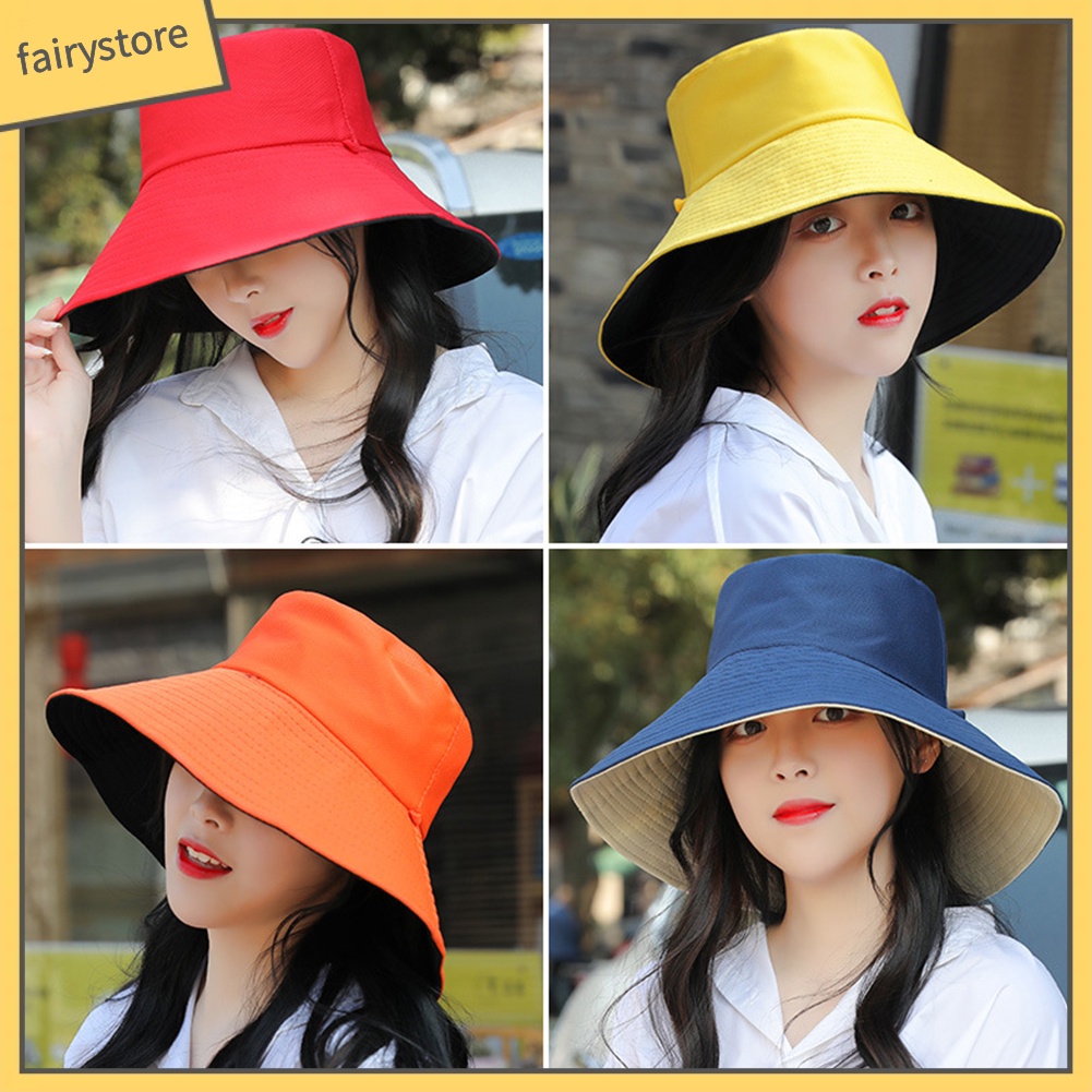 Mũ Bucket Rộng Vành Chống Tia Uv Cho Nữ