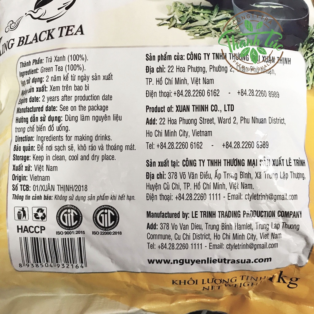 Hồng Trà Pha Trà Sữa King Xuân Thịnh Gói 1kg (Vàng)
