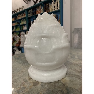 Hũ đựng tro cốt hình hoa sen đá cẩm thạch trắng - cao 25cm