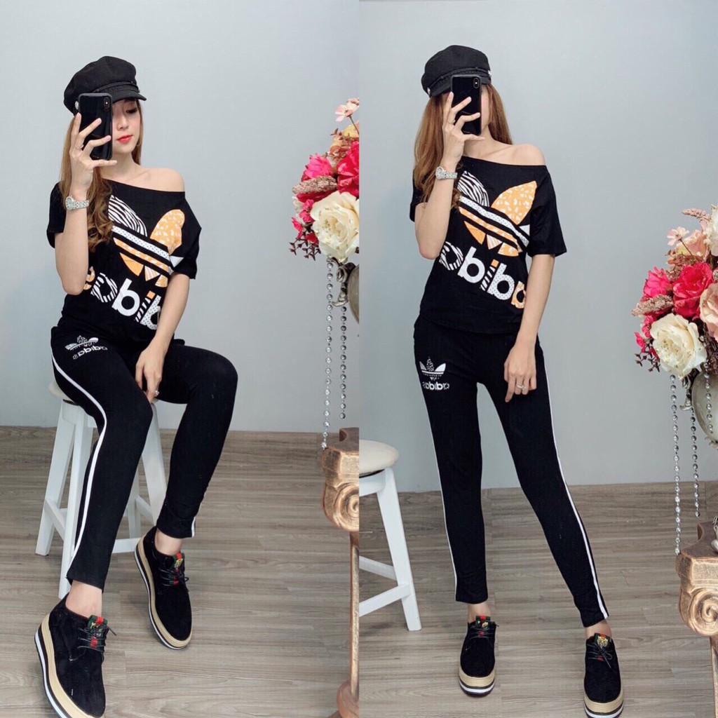 *Đồ bộ nữ vải cotton lệch vai mềm mại thoáng mát không xù không chùn | BigBuy360 - bigbuy360.vn