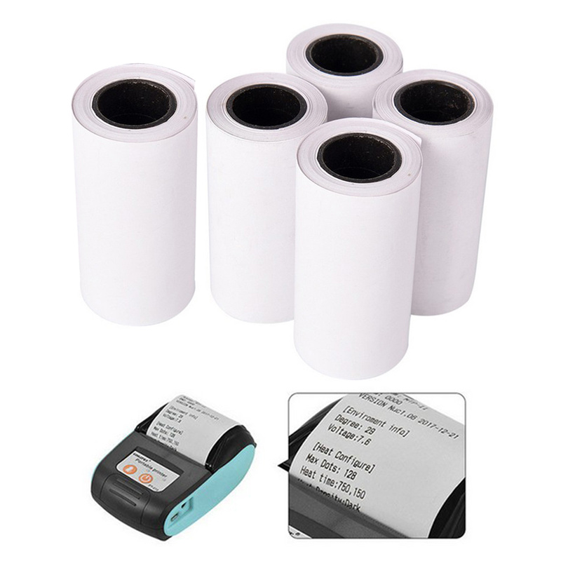 ✨ Thássia Sport Store✨5PCS 57x30mm Thermal Paper 5pcs for Bill Barcode Bluetooth Portable Printer