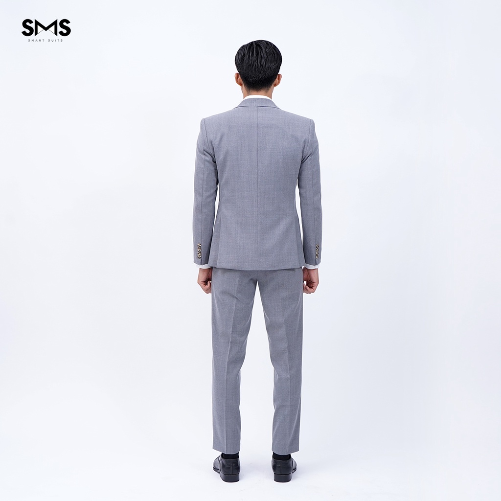 Vest nam xám nhạt, suits sartorial, 1 khuy 2 túi, chuẩn form Smart Suits